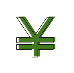 yen icon in trendy flat design