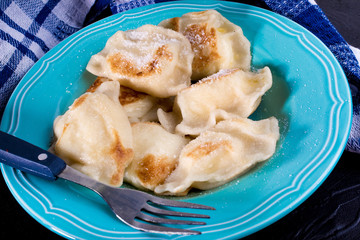 Dumplings with cheese.
