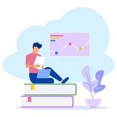Illustration vector graphic cartoon character of business growth