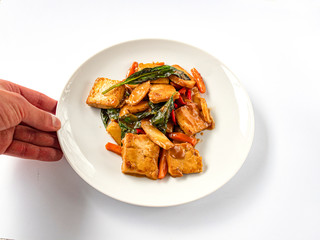 Gong Bao Chicken (Chicken Fillet, Peanuts, Carrots, Dark Soy Sauce, Chicken Egg, Spices, Peeled Bulgarian Pepper, Chili Pepper, Sterling Onion, Ginger, Garlic, Soy Sauce)