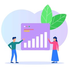 Obraz premium Illustration vector graphic cartoon character of business analysis