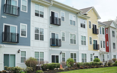 Obraz premium perspective view of new apartment building