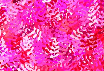 Light Purple, Pink vector natural pattern with leaves.