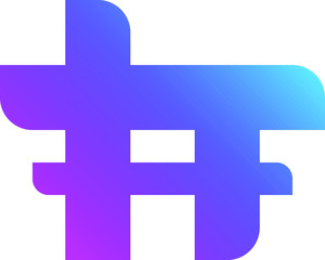 Vector Design of an Abstract Logo in Blue and Purple