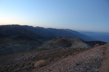 Dante's view, lookout over Badwater basin Death Valley at sunrise in summer