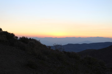 Dante's view, lookout over Badwater basin Death Valley at sunrise in summer