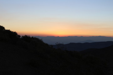 Dante's view, lookout over Badwater basin Death Valley at sunrise in summer