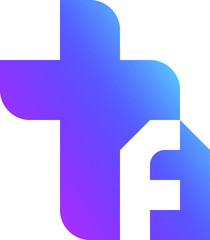 Vector Design of an Abstract Logo in Blue and Purple