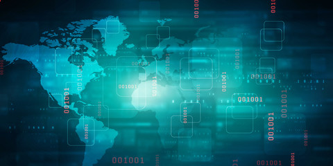 2d illustration world map abstract background