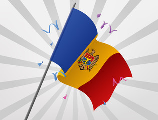 The celebratory flag of Moldova is flying at high altitudes