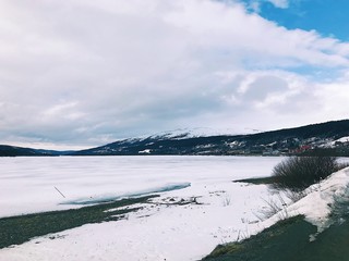 winter landscape with lake