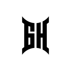 GH monogram logo with curved side