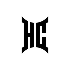 HC monogram logo with curved side