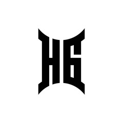 HG monogram logo with curved side