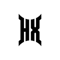 HX monogram logo with curved side