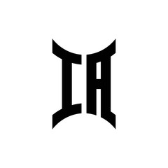 IA monogram logo with curved side