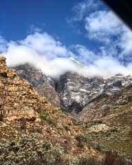 high mountain landscape with snow