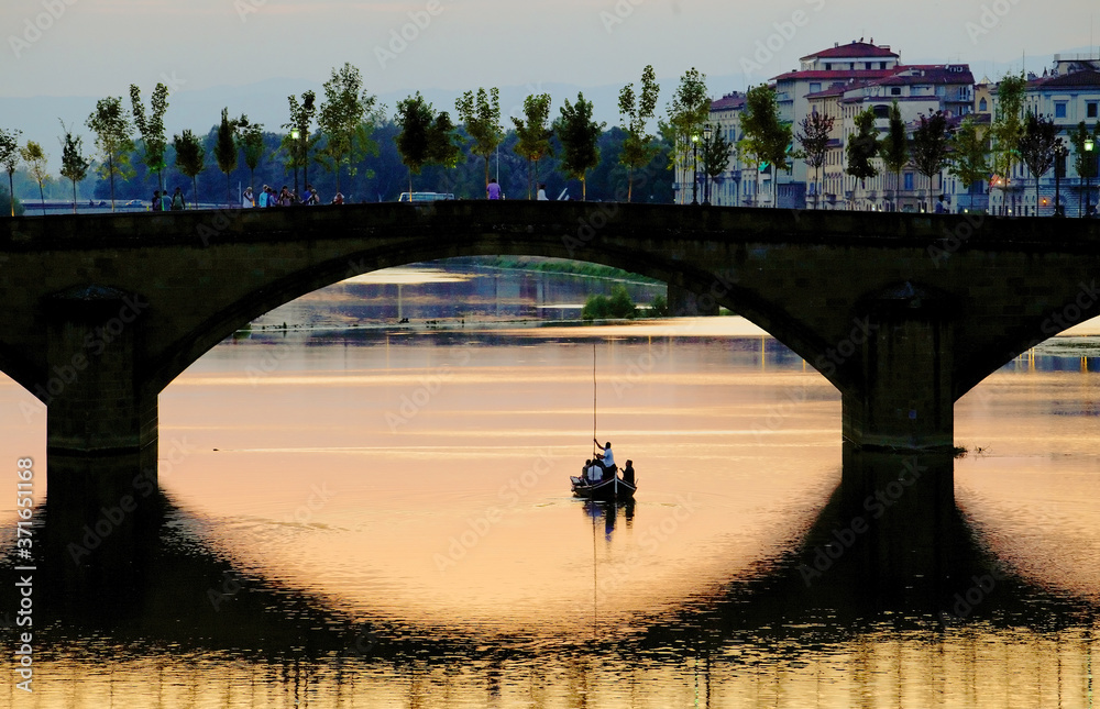 Wall mural arno river in florence, italy, europe