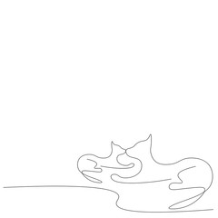 Cats animal silhouette on white background. Vector illustration