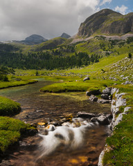 Summer afternoon in Fanes in the Italian Dolomites