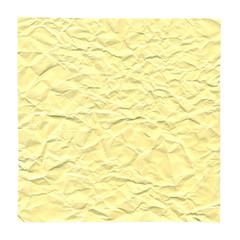 Crumpled yellow paper. Background for greetings, invitations. Item for scene creator and other design.