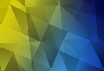 Light Blue, Yellow vector shining triangular layout.