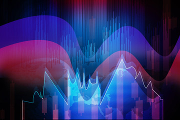 Naklejka premium 2d rendering Stock market online business concept. business Graph 