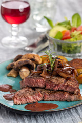juicy grilled steak on a plate