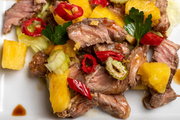 thai meat salad with pineapple