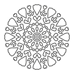Beautiful Mandala Shape for Coloring - Floral Vector Mandala - Book Page
