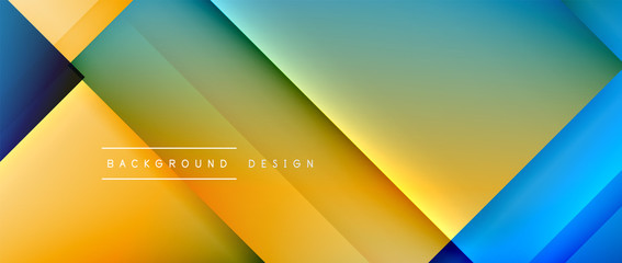 Square shapes composition, fluid gradient geometric abstract background. 3D shadow effects, modern design template