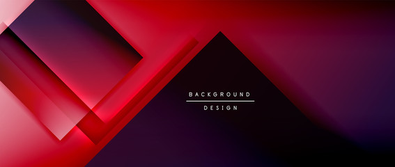 Square shapes composition, fluid gradient geometric abstract background. 3D shadow effects, modern design template