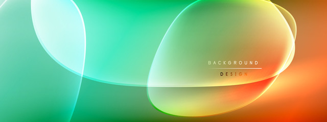 Vector abstract background - liquid bubble shapes on fluid gradient with shadows and light effects. Shiny design template for text