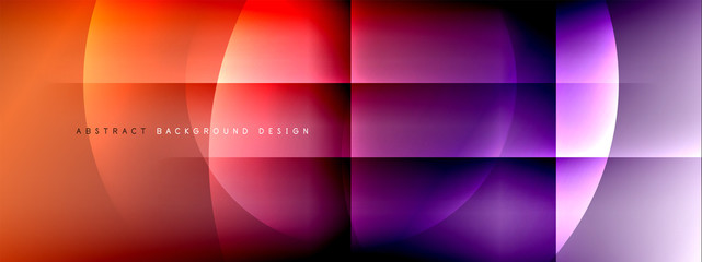 Vector abstract background - circle and cross on fluid gradient with shadows and light effects. Techno or business shiny design templates for text