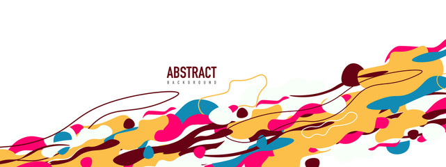 Trendy liquid style shapes abstract design, dynamic vector background for placards, brochures, posters, web landing pages, covers or banners