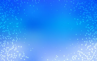 Light BLUE vector layout with cosmic stars. Blurred decorative design in simple style with galaxy stars. Smart design for your business advert.