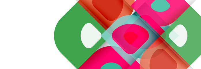 Naklejka premium Set of vector modern geometric abstract backgrounds with repeating abstract round shapes patterns and shadow effects