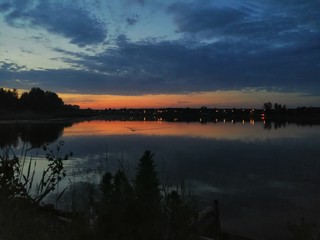 sunset over lake