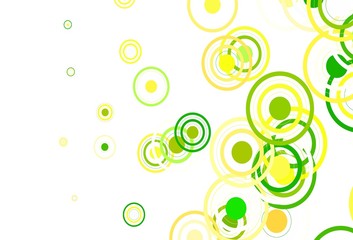 Light Green, Red vector pattern with spheres, lines.