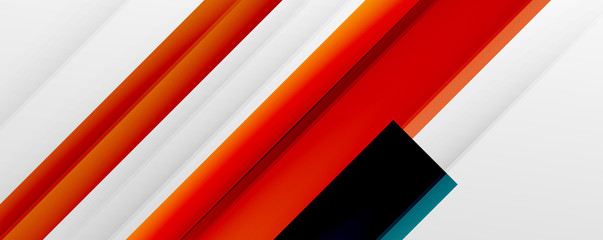 Geometric abstract backgrounds with shadow lines, modern forms, rectangles, squares and fluid gradients. Bright colorful stripes cool backdrops