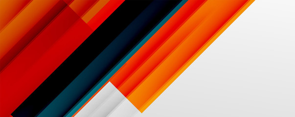 Geometric abstract backgrounds with shadow lines, modern forms, rectangles, squares and fluid gradients. Bright colorful stripes cool backdrops