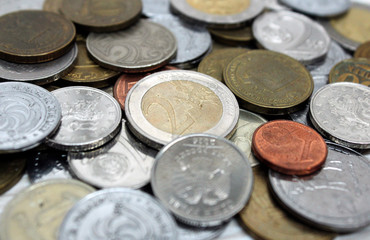 Background from coins of different countries