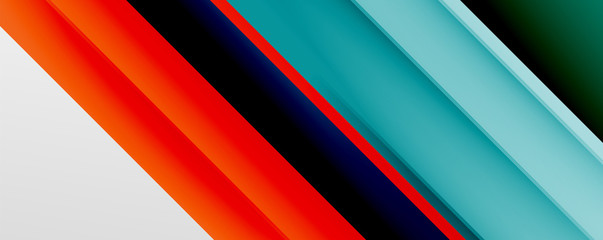 Fototapeta premium Geometric abstract backgrounds with shadow lines, modern forms, rectangles, squares and fluid gradients. Bright colorful stripes cool backdrops