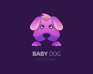 Colorful baby dog logo