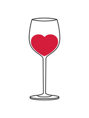 Wein Herz Symbol Glas Clipart Logo betrunken  - obrazy, fototapety, plakaty