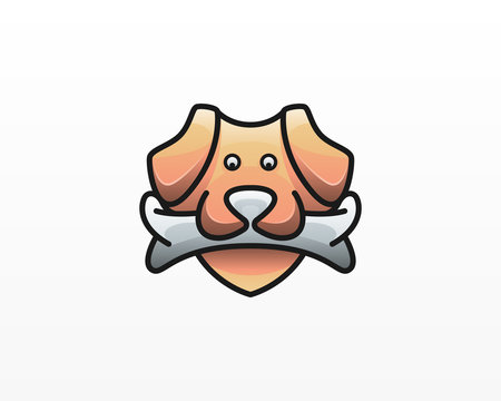 Creative dog eat bone logo