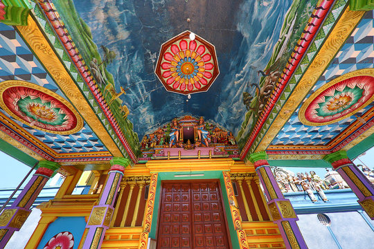 Main gate of the Hindu temple of Muthumariamman Temple, in Matale, Sri Lanka