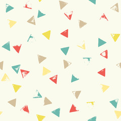 Seamless geometric pattern with grunge triangles