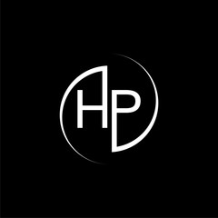 HP letter Type Logo Design isolated on dark background