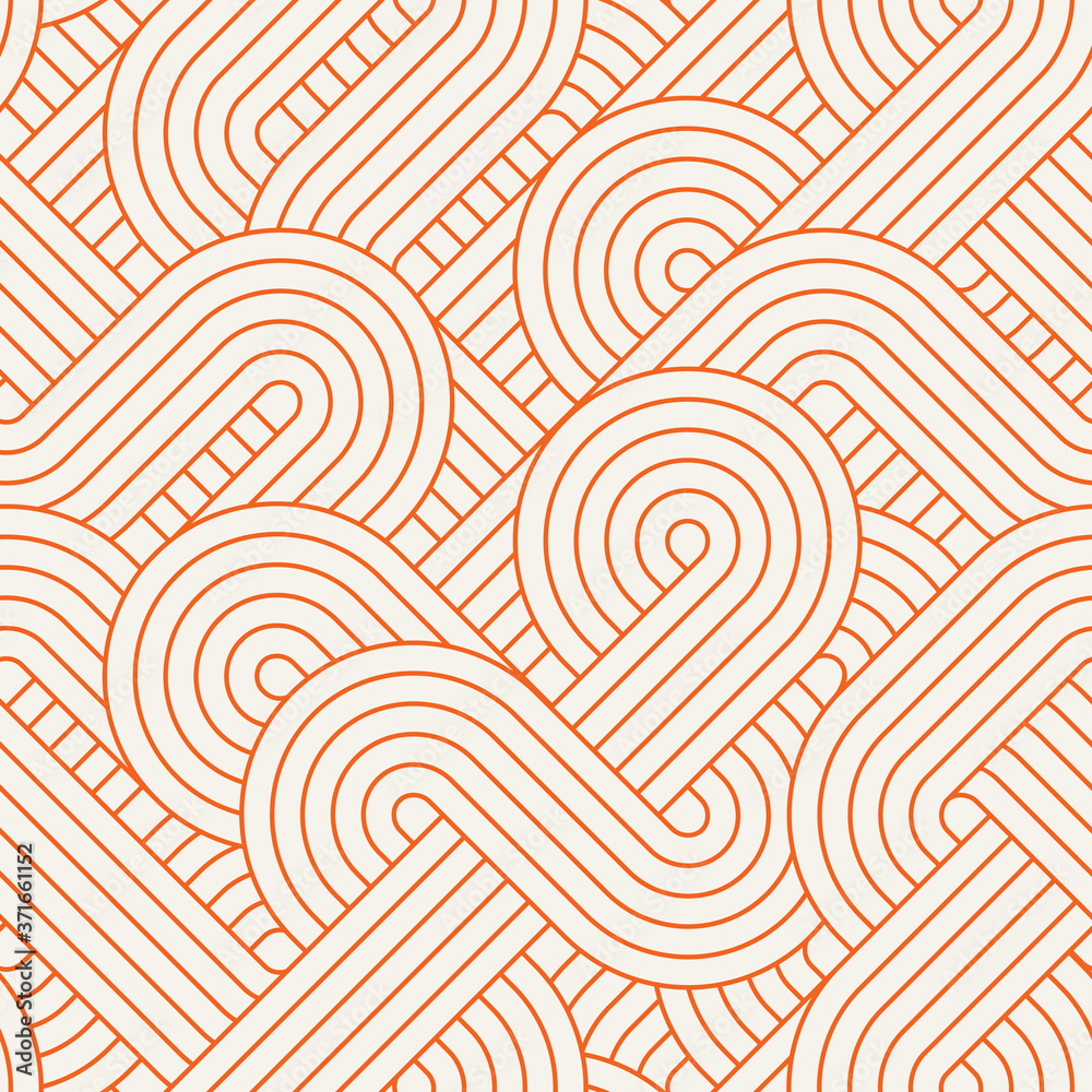 Poster Seamless abstract retro lines pattern